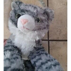 Aurora Striped Grey Plush Cat
